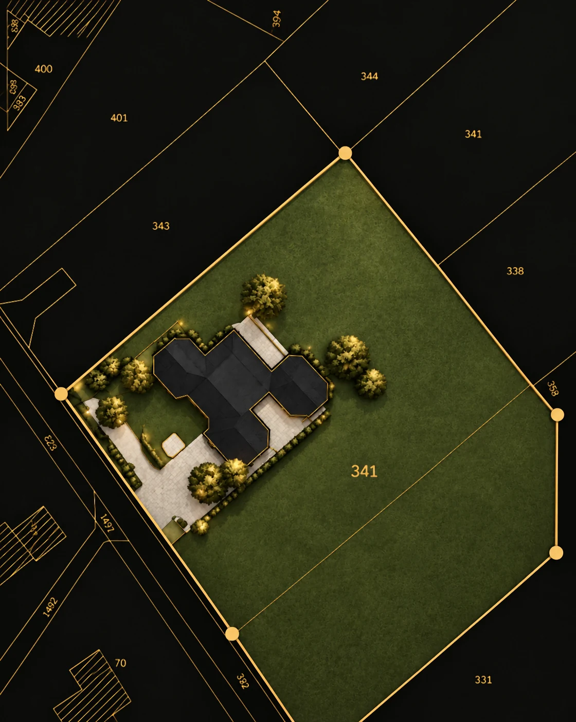 Vizualizarea terenului de aproximativ 10.000 m²
